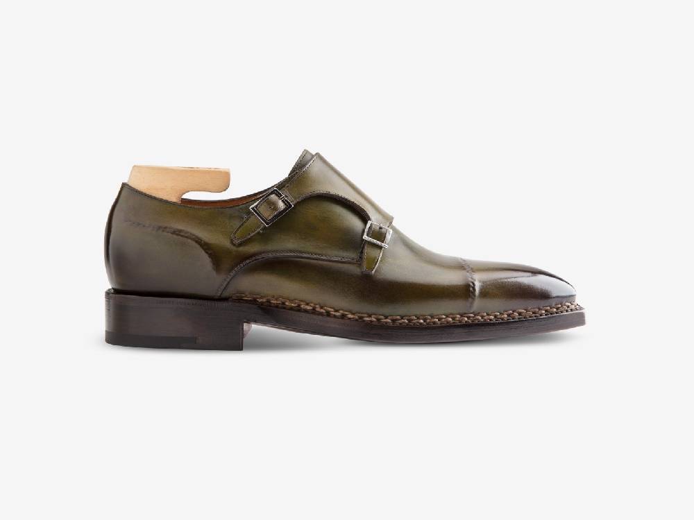 Paolo Sartori Art. 742 Monkstrap in Antiqued Bosco Leather Moda