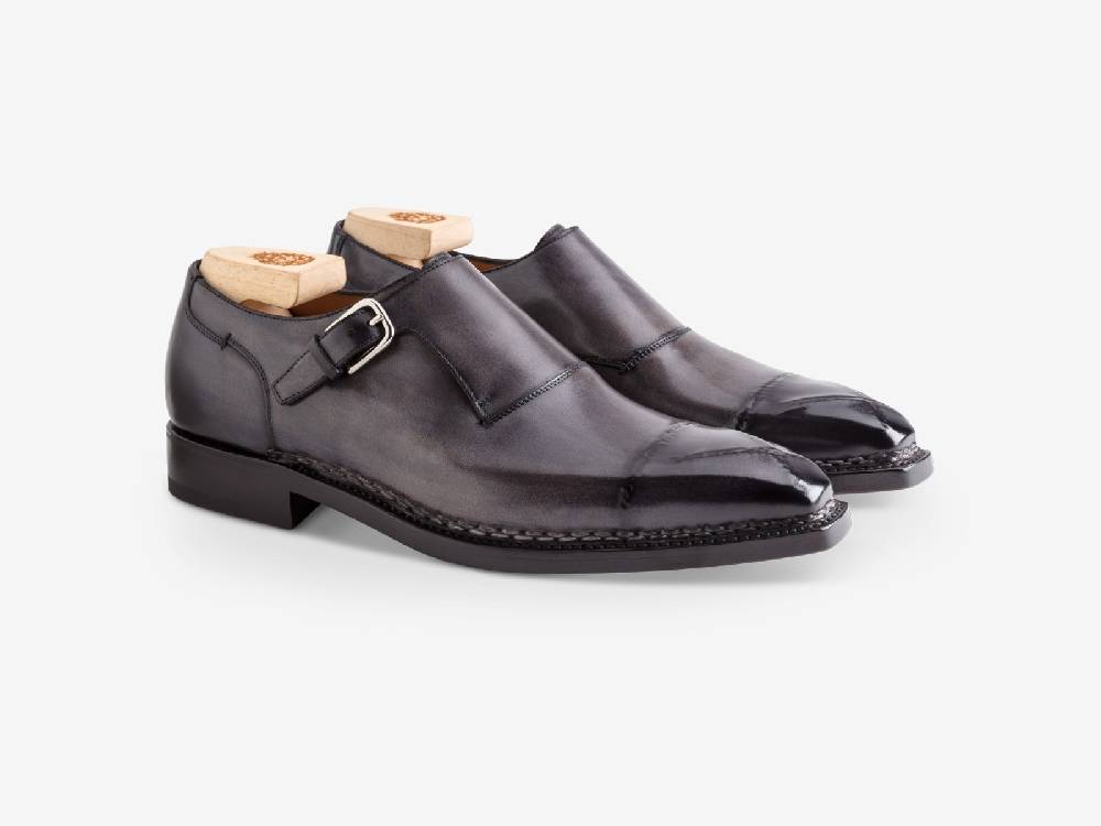 Paolo Sartori Art. 793 Monkstrap in Antiqued Grigio Leather 2025