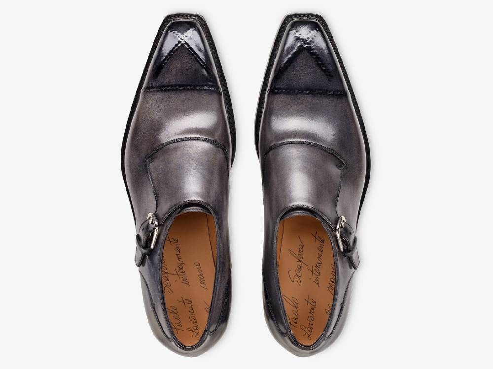 Paolo Sartori Art. 793 Monkstrap in Antiqued Grigio Leather 2025