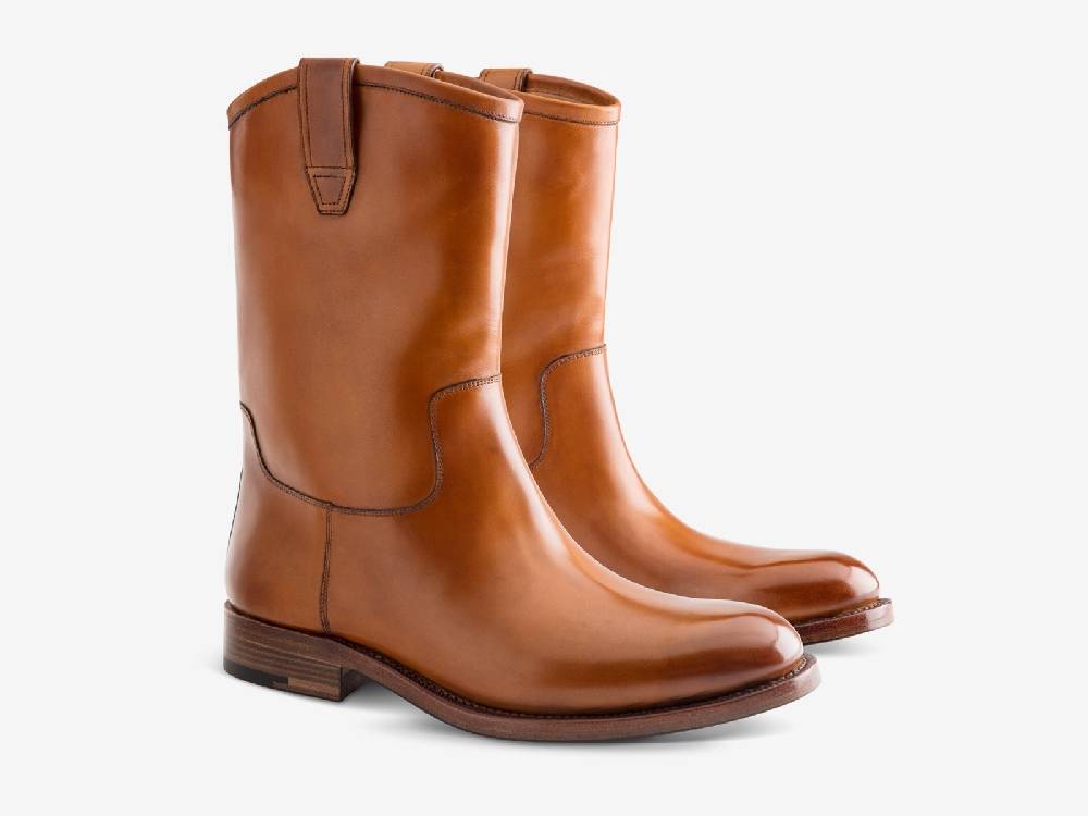 Paolo Sartori Art. 775 Boots in Antiqued Cognac Leather In Linea