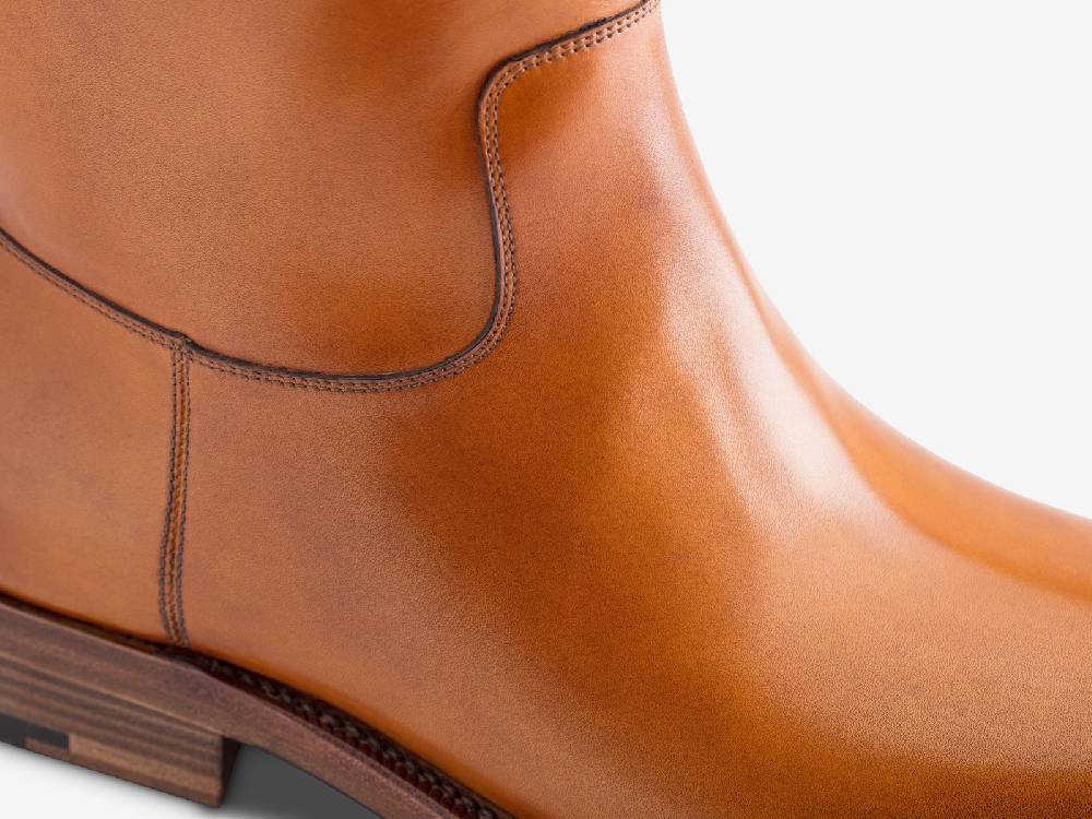 Paolo Sartori Art. 775 Boots in Antiqued Cognac Leather In Linea