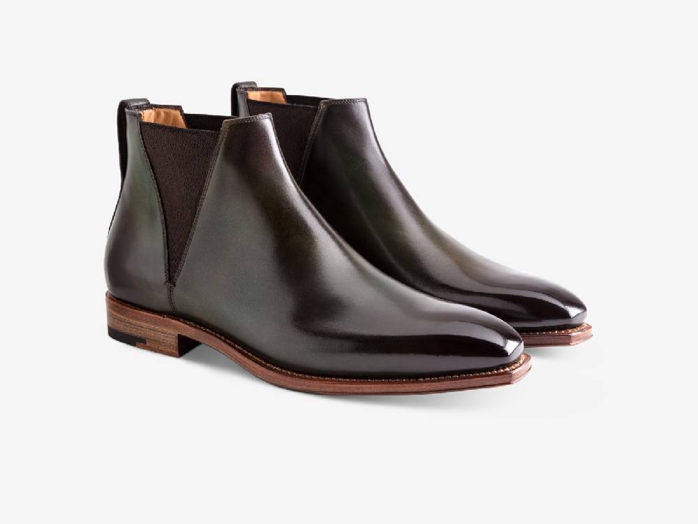 Paolo Sartori Art. 794 Beatles in Antiqued Olive Leather Spedizione Gratuita