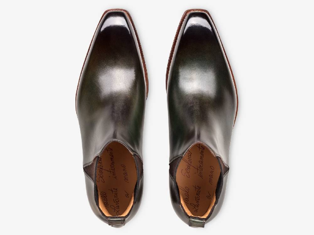 Paolo Sartori Art. 794 Beatles in Antiqued Olive Leather Spedizione Gratuita