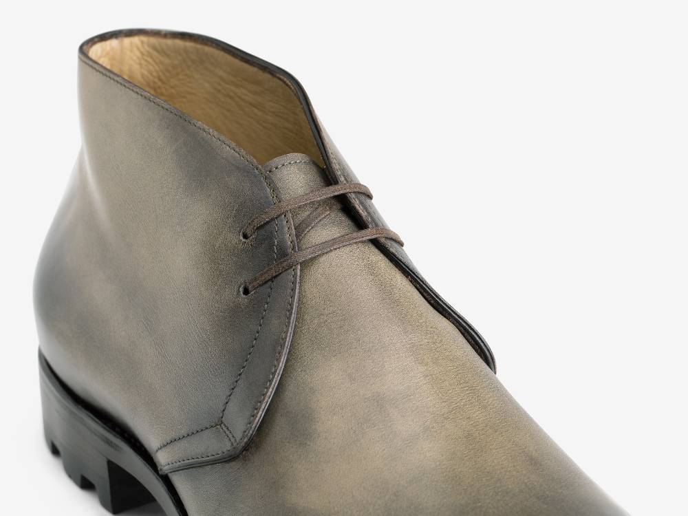 Paolo Sartori Art. 512 Desert Boot in Pelle Anticata Verdegris Fino Al -60%