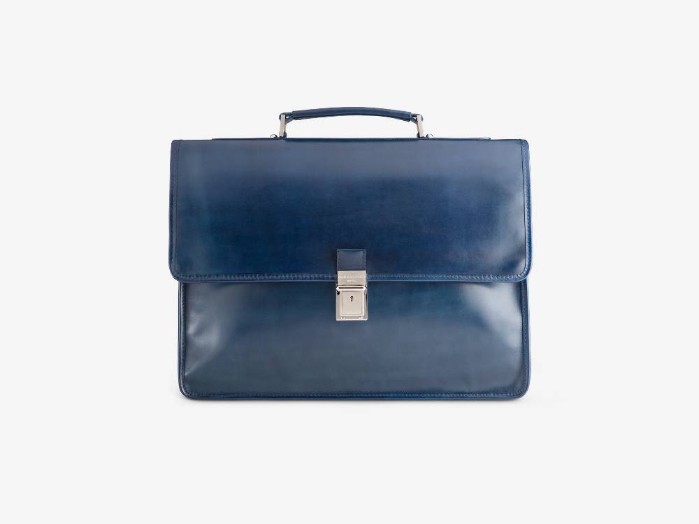 Paolo Sartori Briefcase Briefcase in pelle Anticata Oceano Prezzo Ridotto