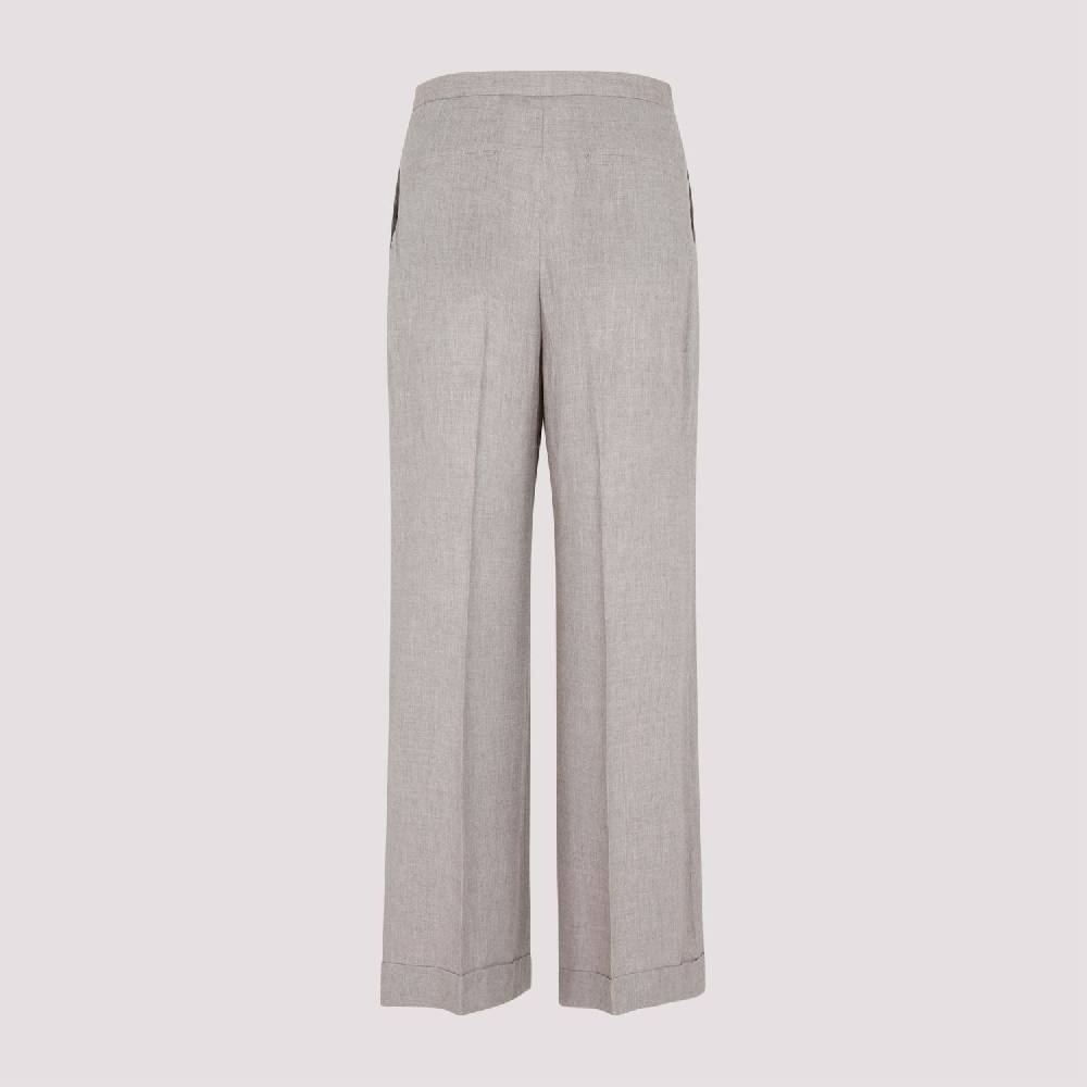 TOTEME  Pantaloni Larghi Marrone Chiaro TOTEME - Viscosa & Cashmere Nuova