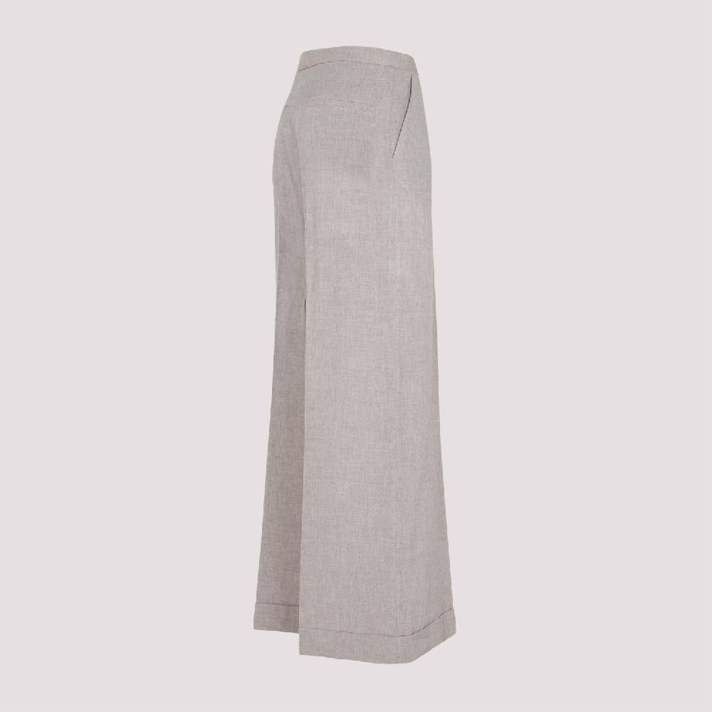 TOTEME  Pantaloni Larghi Marrone Chiaro TOTEME - Viscosa & Cashmere Nuova