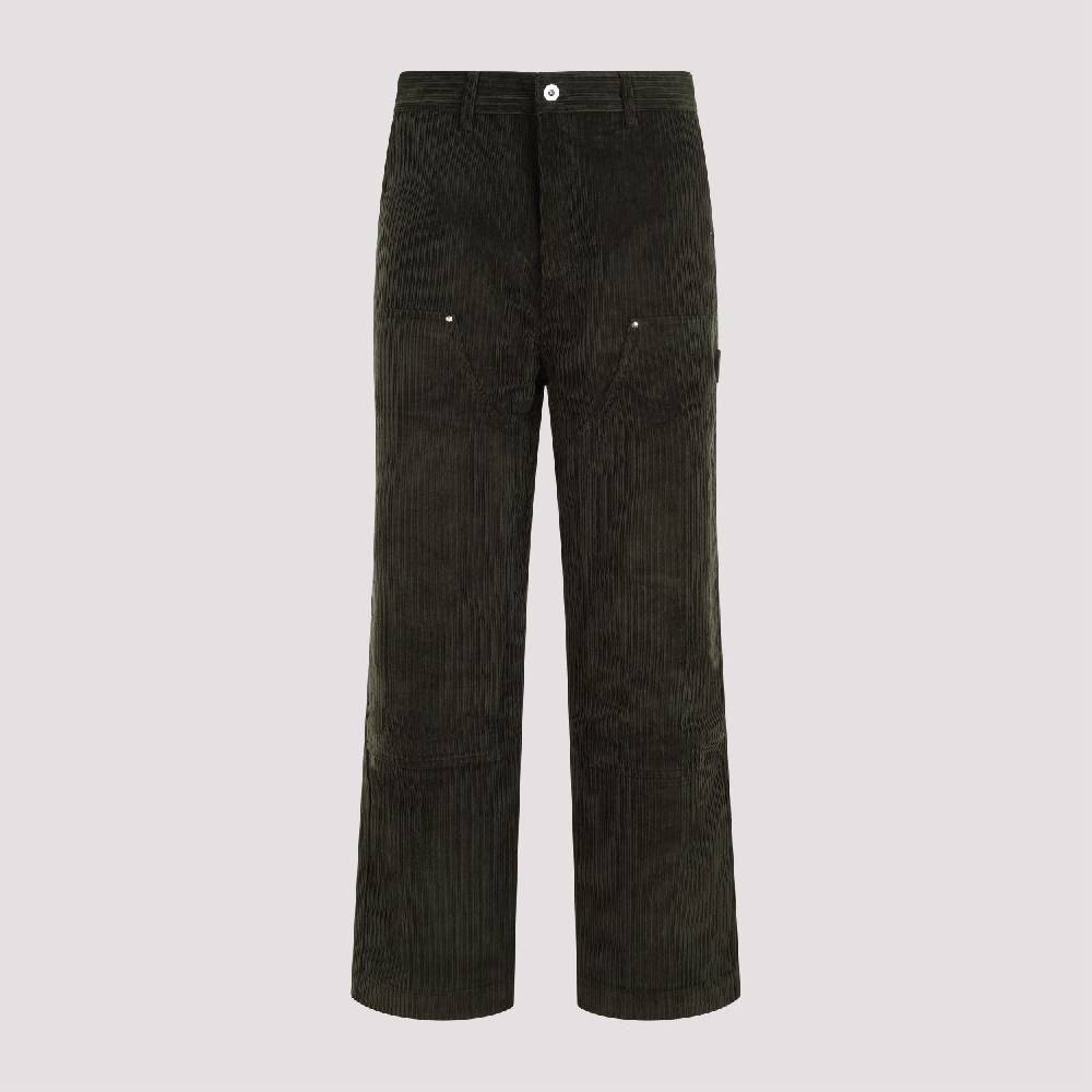 DRÔLE DE MONSIEUR  Pantaloni di Cotone Verde a Costine da Uomo di DRÔLE DE MONSIEUR Moda
