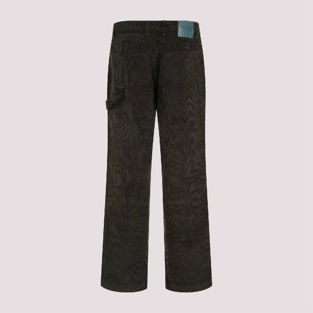 DRÔLE DE MONSIEUR  Pantaloni di Cotone Verde a Costine da Uomo di DRÔLE DE MONSIEUR Moda