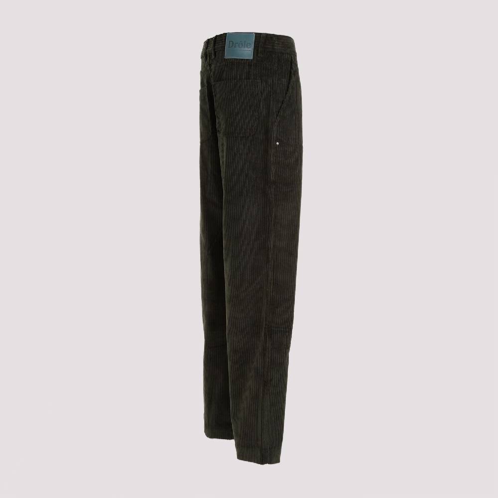 DRÔLE DE MONSIEUR  Pantaloni di Cotone Verde a Costine da Uomo di DRÔLE DE MONSIEUR Moda