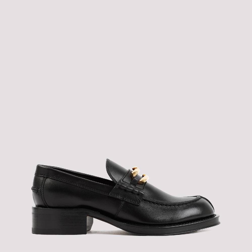LANVIN  Mocassini LANVIN Neri in Pelle con Dettagli Dorati Soddisfazione Garantita