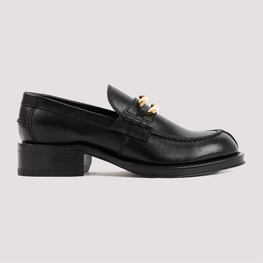 LANVIN  Mocassini LANVIN Neri in Pelle con Dettagli Dorati Soddisfazione Garantita