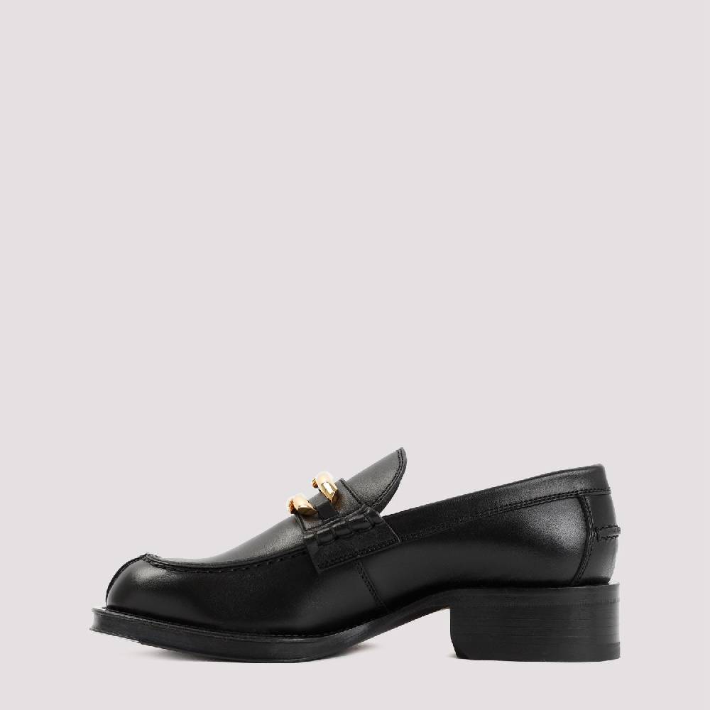 LANVIN  Mocassini LANVIN Neri in Pelle con Dettagli Dorati Soddisfazione Garantita