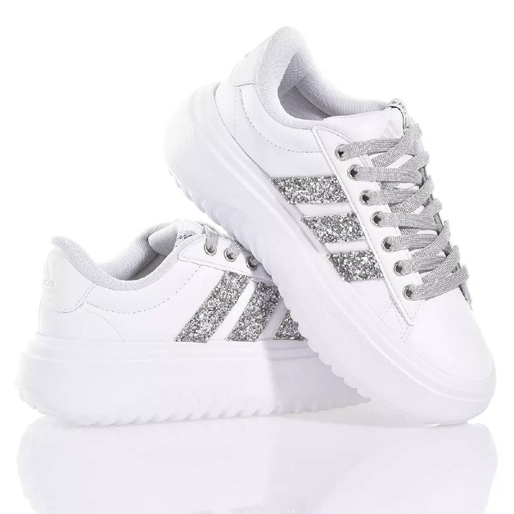ADIDAS  Sneakers Adidas da Donna Piattaforma Bianco Argento in Eco-Pelle Qualità Garantita