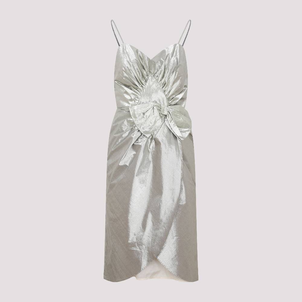 MAISON MARGIELA  Abito Midi Maison Margiela in Cotone Metallizzato Argento Negozi Online