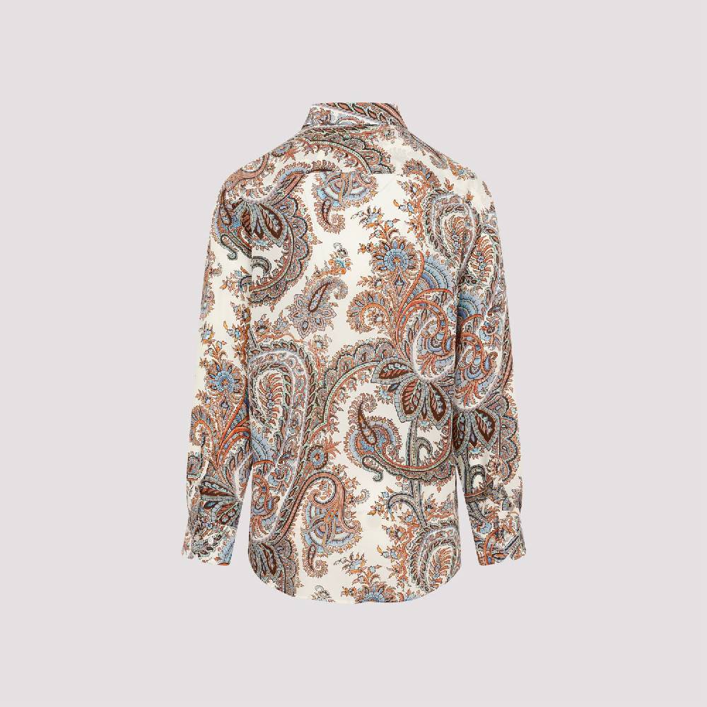 ETRO  Camicia Uomo ETRO Seta Bianca con Paisley Shopping Online