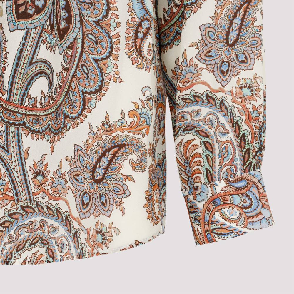 ETRO  Camicia Uomo ETRO Seta Bianca con Paisley Shopping Online