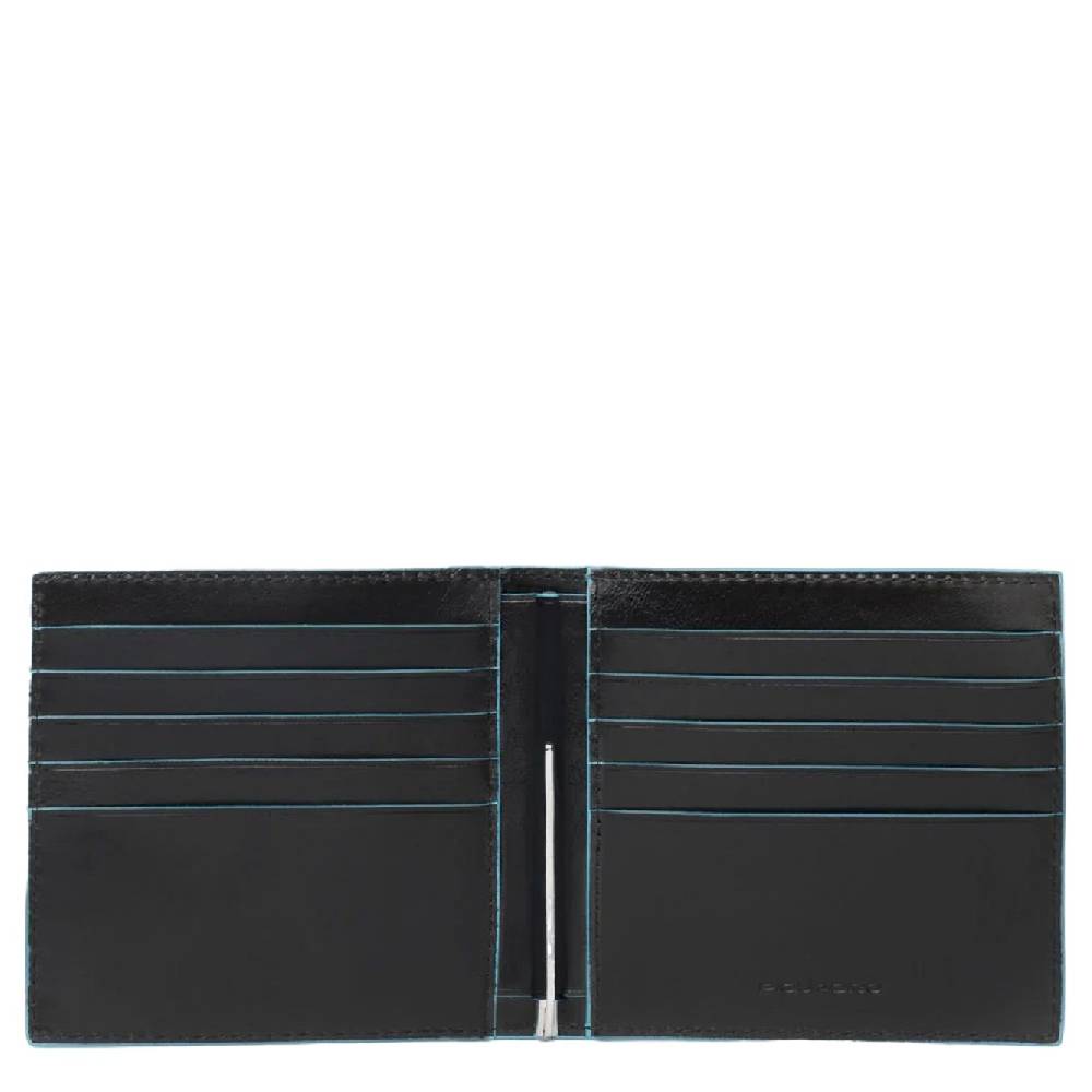 PIQUADRO  Portafoglio Uomo Pelle Nera Piquadro - 10 Scomparti Carte Convenienza