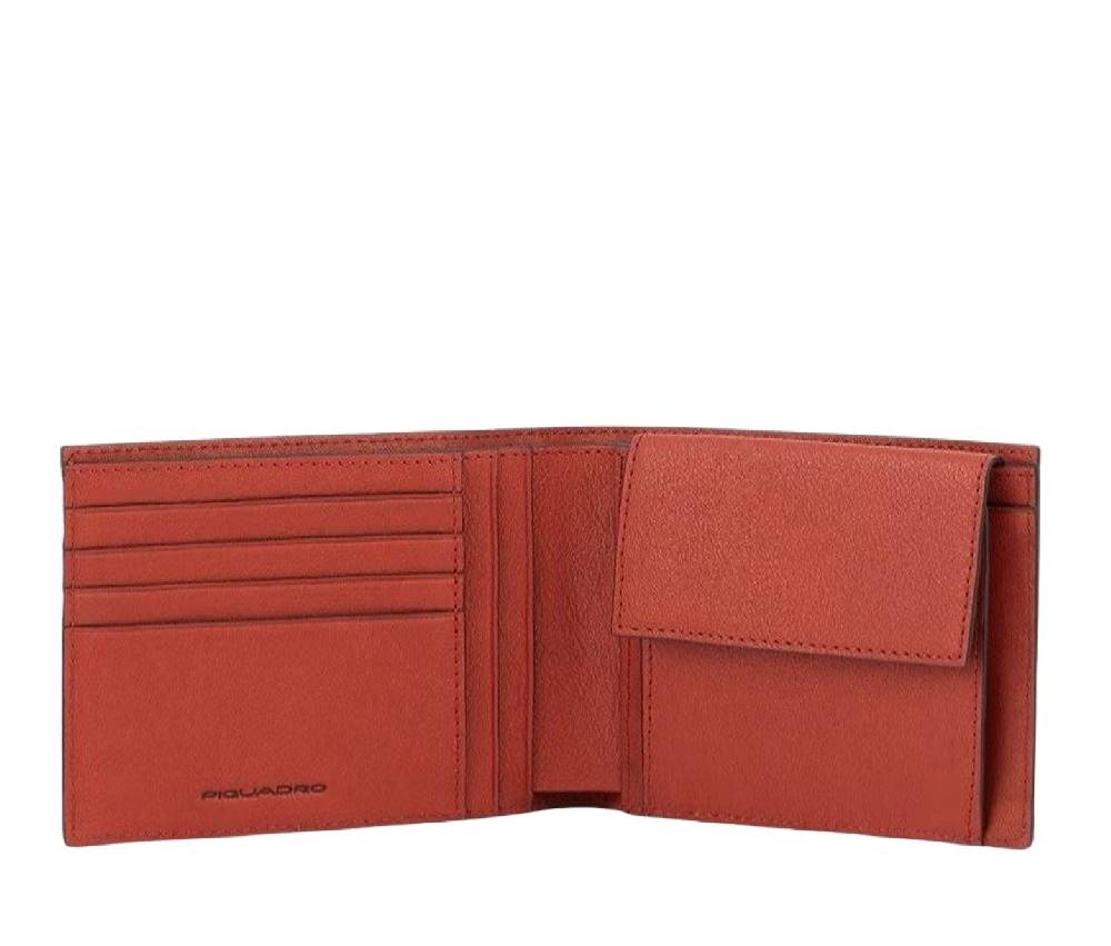 PIQUADRO  Portafoglio Piquadro Uomo in Pelle Arancione Sconto