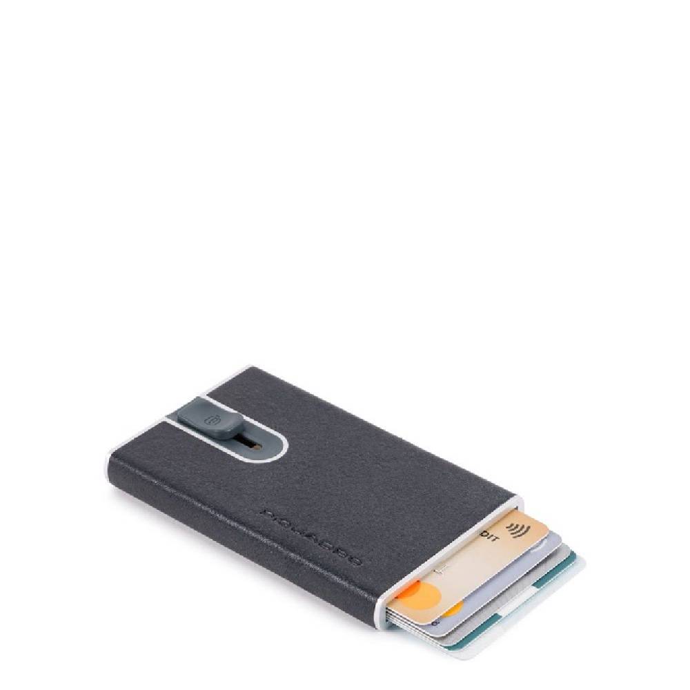 PIQUADRO  Portafoglio PIQUADRO Blu in Pelle e Metallo con RFID Fino al 50% di sconto