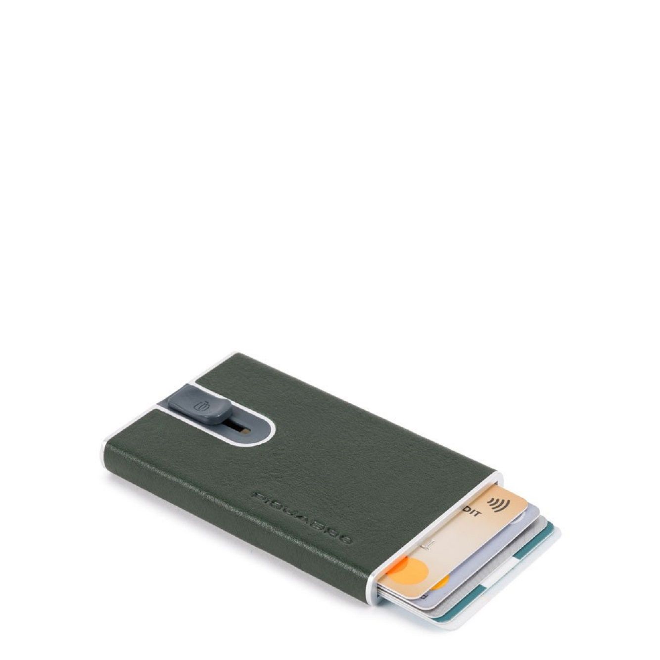PIQUADRO  Portafoglio Portacarte in Pelle e Metallo RFID Piquadro Verde Vendite Flash