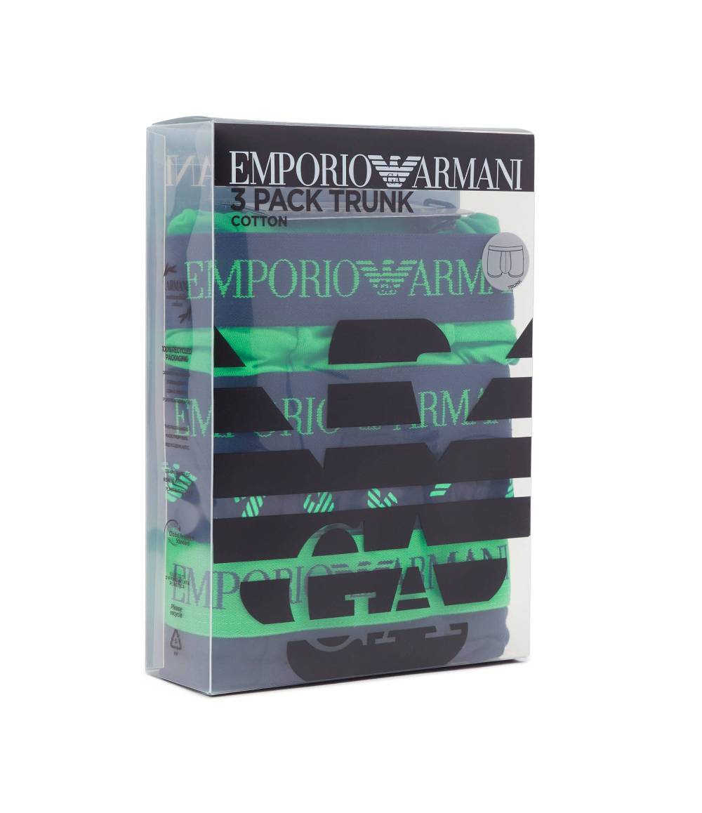 EMPORIO ARMANI  Pack da 3 Boxer Emporio Armani Uomo in Cotone Multicolore 2025