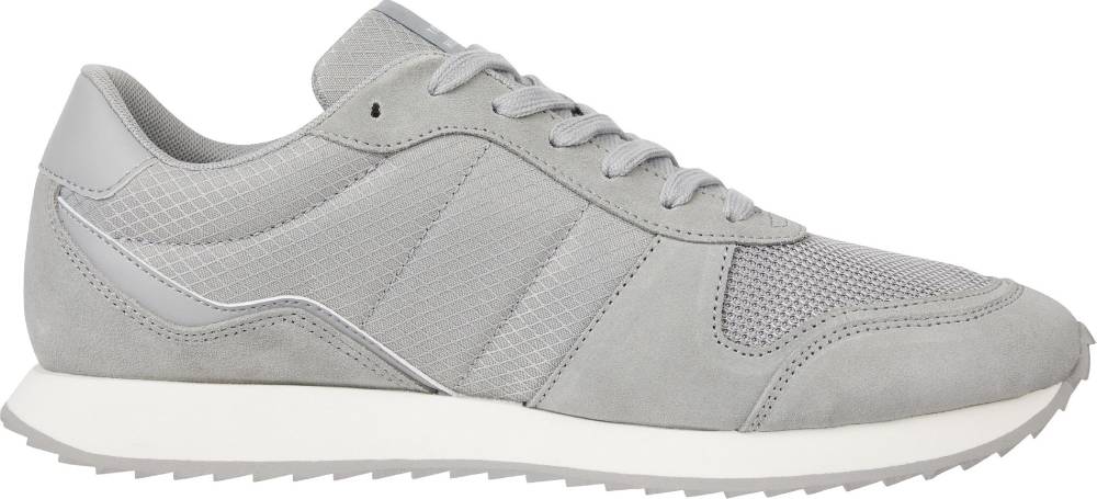 TOMMY JEANS  Sneakers Grigie Uomo in Pelle e Tessuto Tommy Jeans Italy