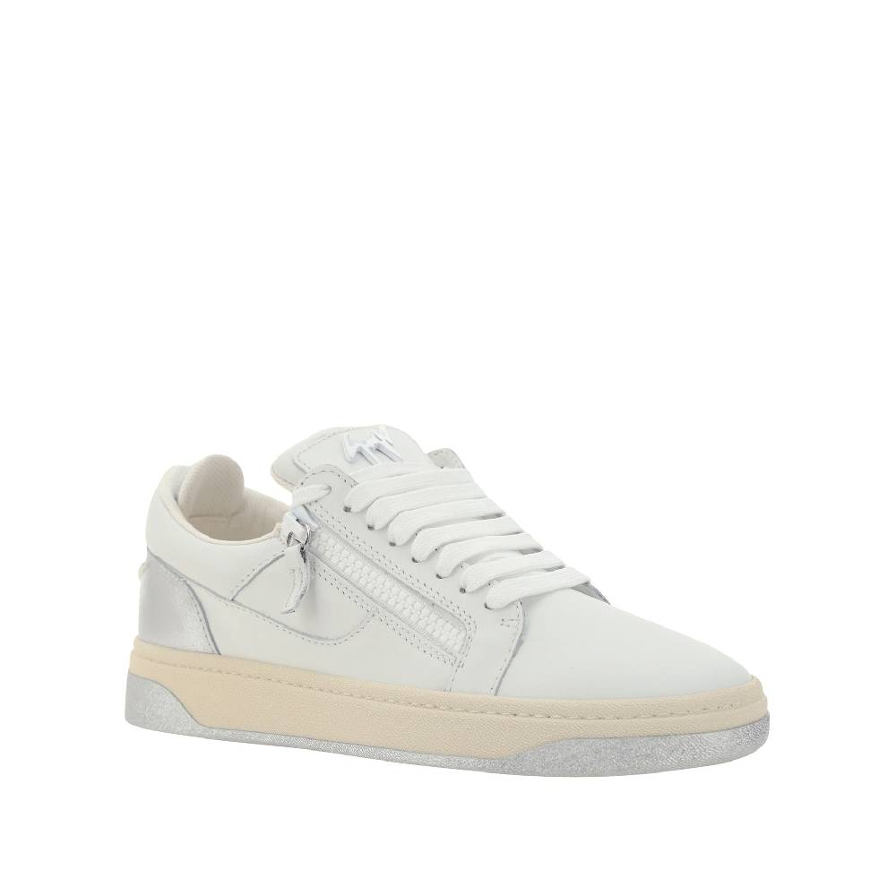 GIUSEPPE ZANOTTI DESIGN  Sneakers Basse da Uomo in Pelle Bianca Giuseppe Zanotti Spedizione Gratuita