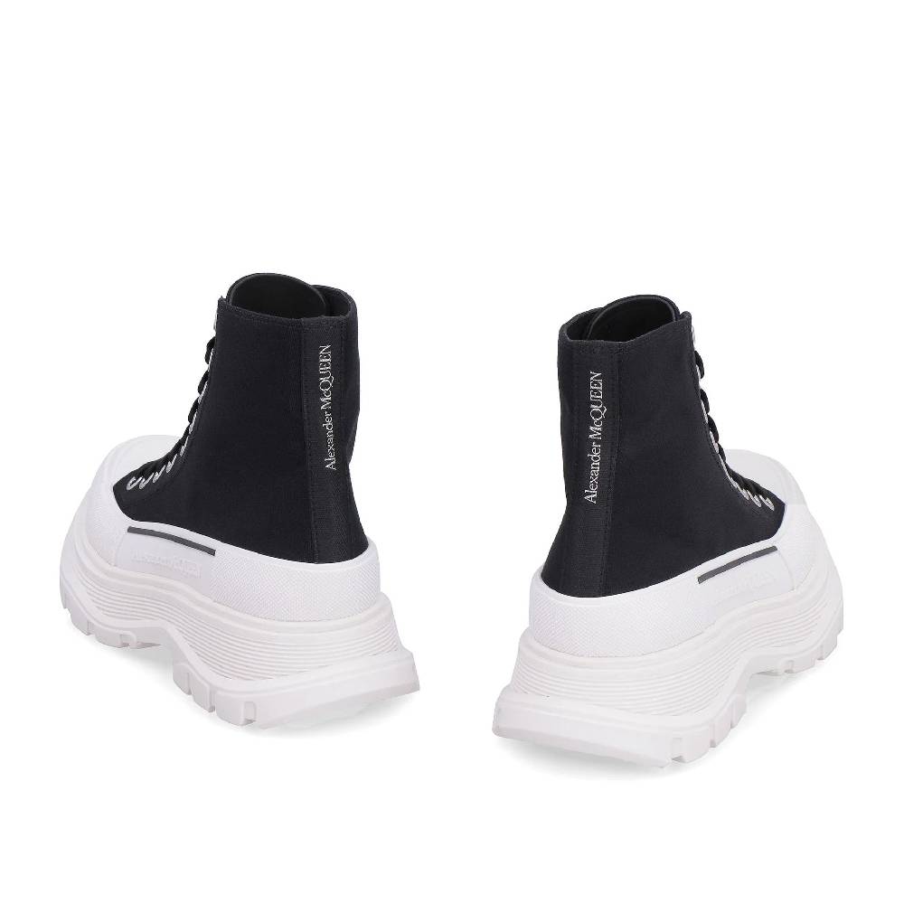 ALEXANDER MCQUEEN  Sneakers Alte in Tela Nere Alexander McQueen Treadslick Saldi