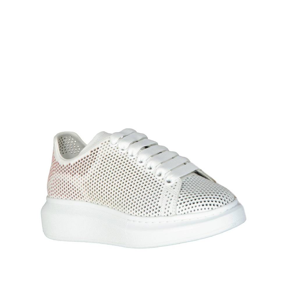ALEXANDER MCQUEEN  Sneakers Oversize in Pelle Bianca Alexander McQueen Vendita Calda