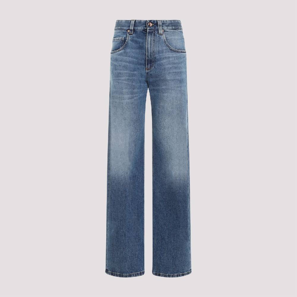 BRUNELLO CUCINELLI  Jeans Dritti in Cotone Elasticizzato Blu Brunello Cucinelli Nuova