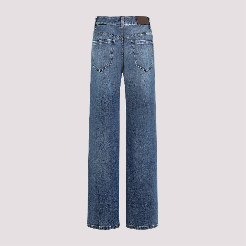 BRUNELLO CUCINELLI  Jeans Dritti in Cotone Elasticizzato Blu Brunello Cucinelli Nuova