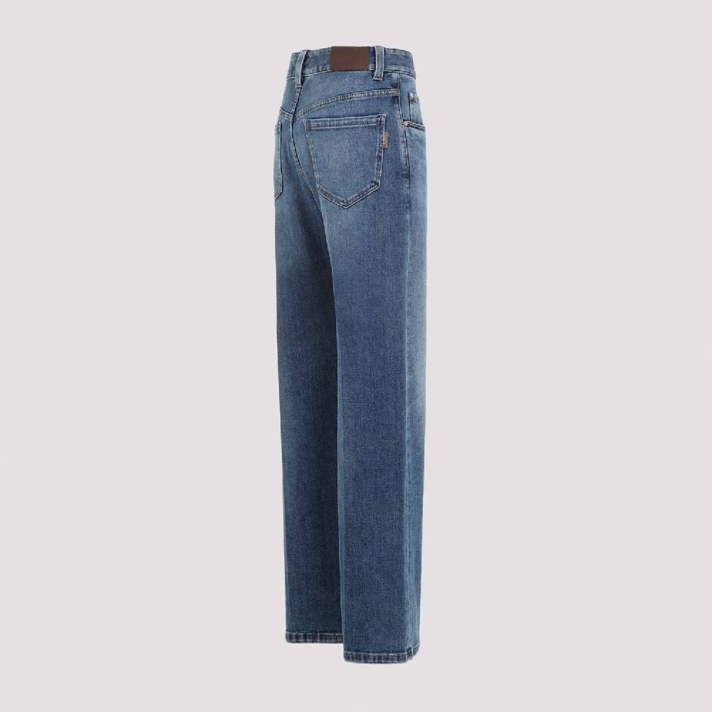 BRUNELLO CUCINELLI  Jeans Dritti in Cotone Elasticizzato Blu Brunello Cucinelli Nuova