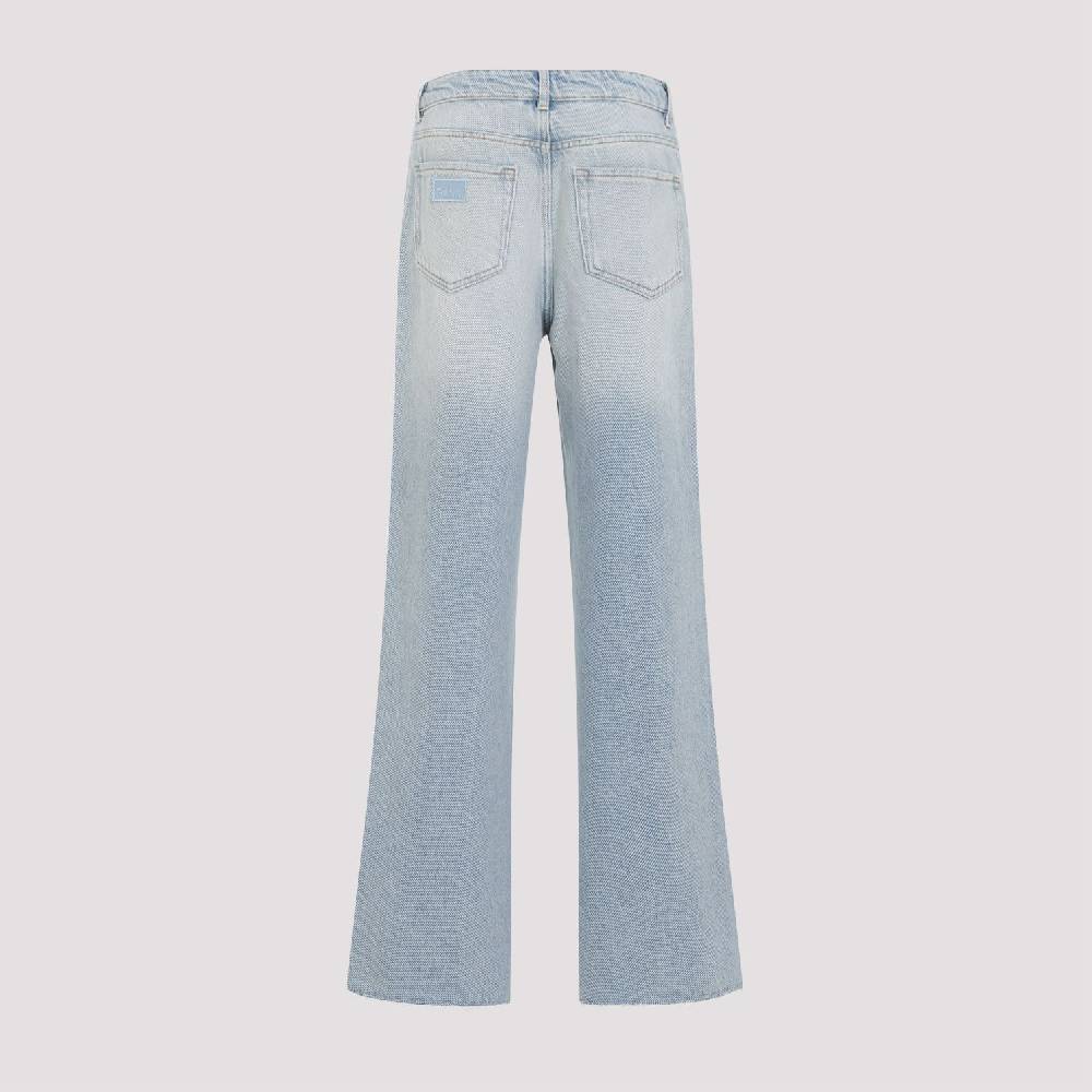GANNI  Jeans GANNI in Cotone Biologico a Vita Alta - Azzurro Chiaro Italy