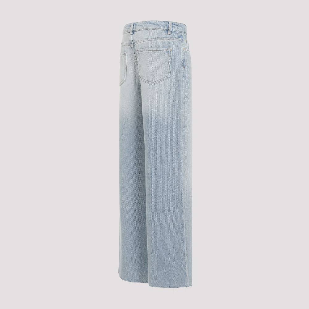 GANNI  Jeans GANNI in Cotone Biologico a Vita Alta - Azzurro Chiaro Italy