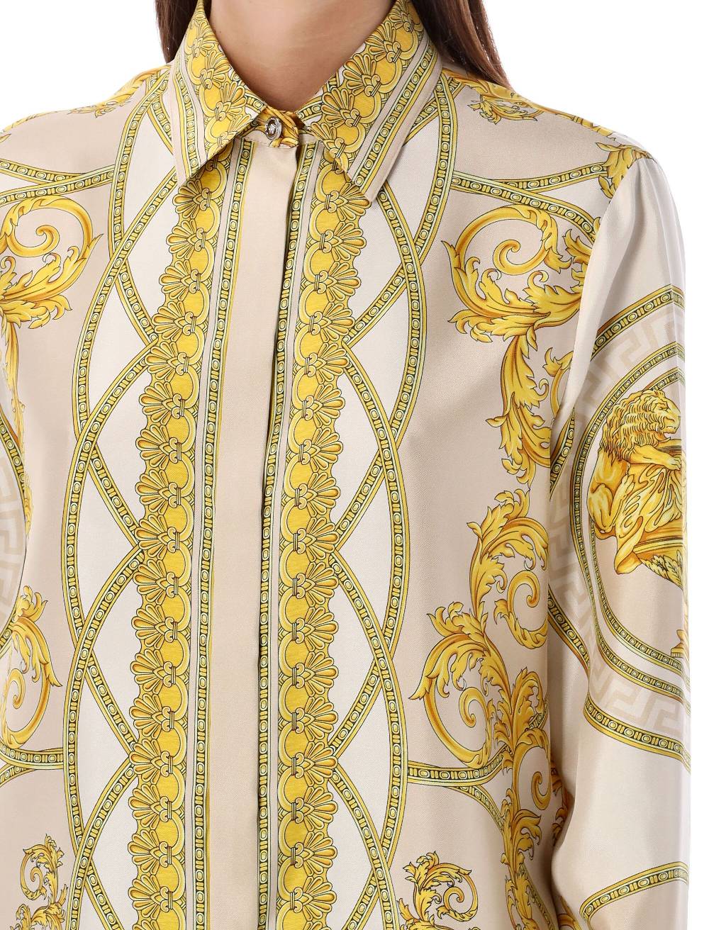 VERSACE  Camicia in Seta Beige Versace Coupe de Deaux - Abbigliamento Donna In Linea