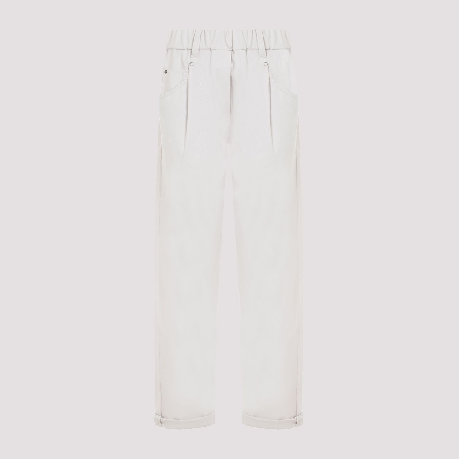 BRUNELLO CUCINELLI  Pantaloni in Cotone Elasticizzato Brunello Cucinelli - Color Carne Vendita