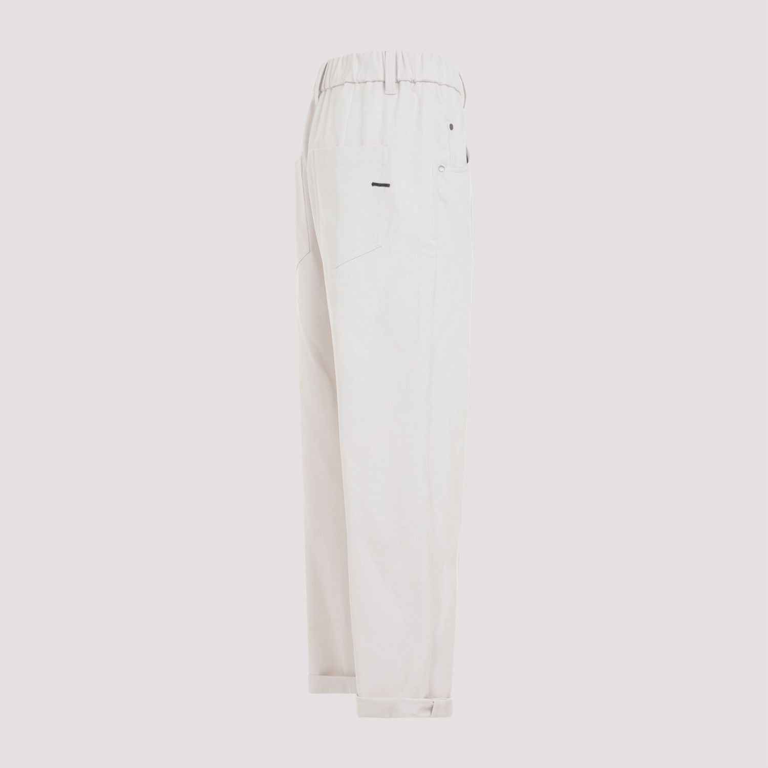 BRUNELLO CUCINELLI  Pantaloni in Cotone Elasticizzato Brunello Cucinelli - Color Carne Vendita
