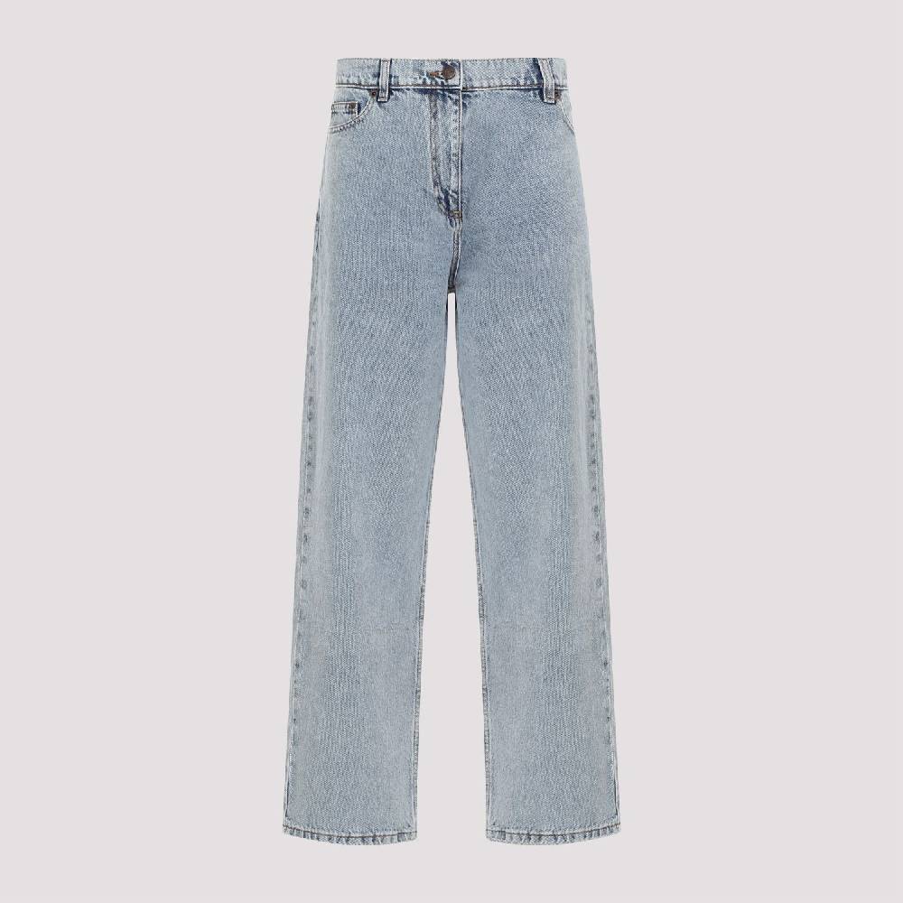 MAGDA BUTRYM  Jeans Larghi in Cotone Blu Magda Butrym a Vita Alta Promozione