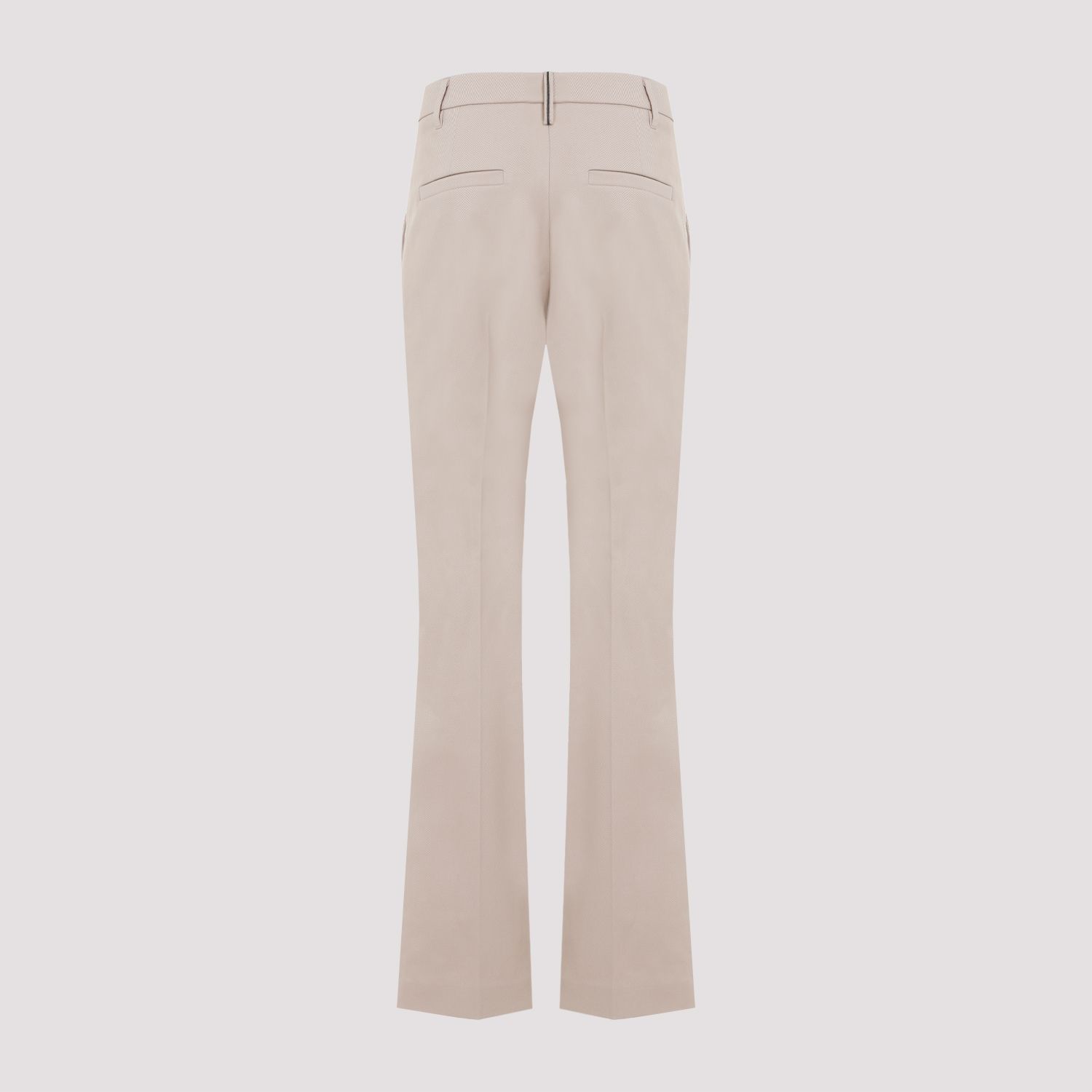 BRUNELLO CUCINELLI  Pantaloni in Cotone Sabbia con Dettaglio Monili Brunello Cucinelli Soddisfazione Garantita
