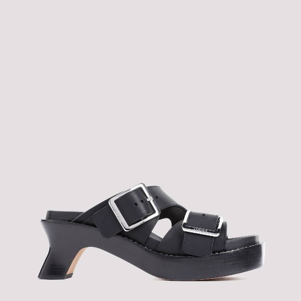 LOEWE  Stivaletti LOEWE in Pelle Nera con Tacco 7cm Consegna Veloce