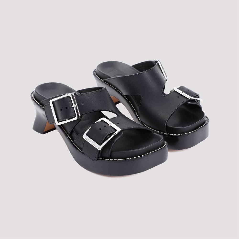 LOEWE  Stivaletti LOEWE in Pelle Nera con Tacco 7cm Consegna Veloce