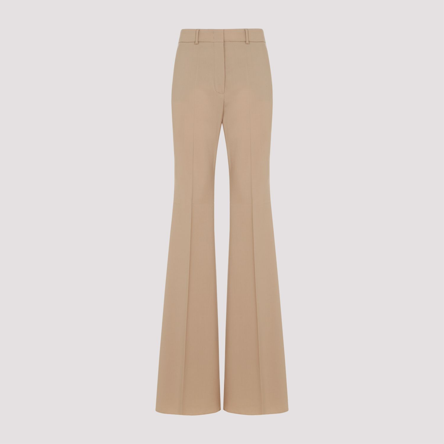 SPORTMAX  Pantaloni Svasati in Lana Vergine Beige Sportmax da Donna Fino Al -60%
