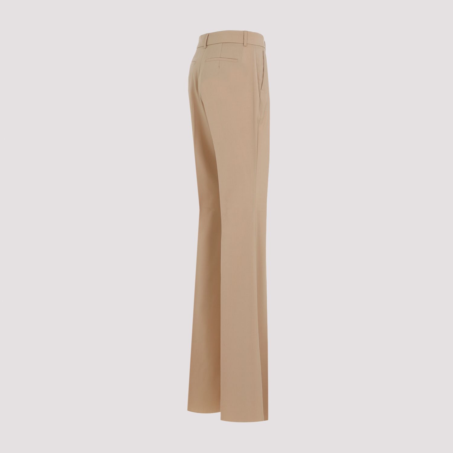 SPORTMAX  Pantaloni Svasati in Lana Vergine Beige Sportmax da Donna Fino Al -60%