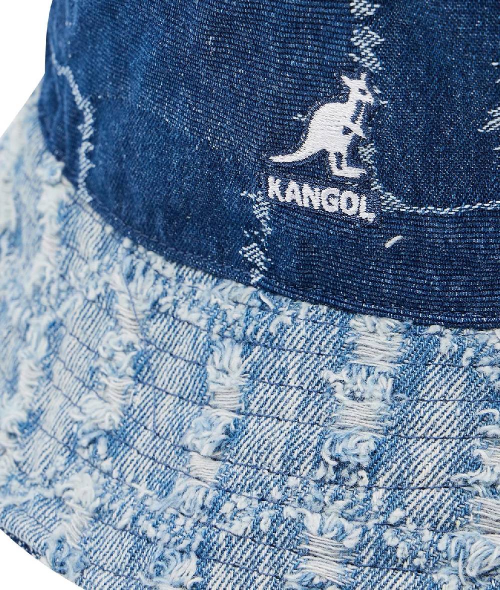 KANGOL  Cappello Secchiello in Denim Blu KANGOL da Donna Saldi Di Fabbrica