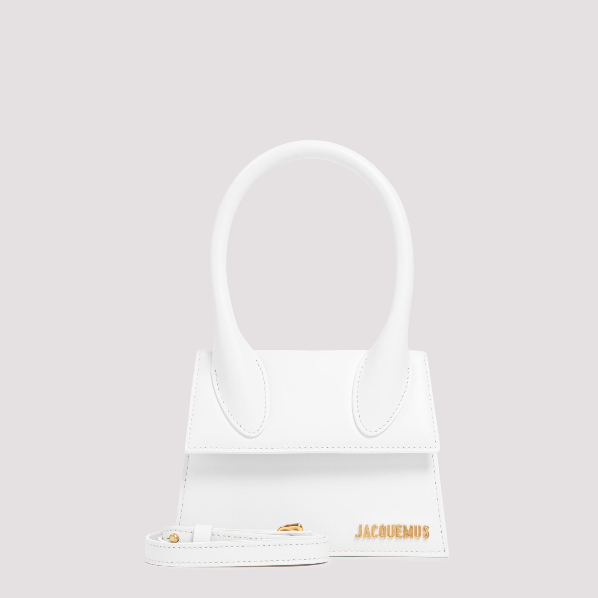 JACQUEMUS  Borsa a Spalla Bianca in Pelle Le Chiquito Media di Jacquemus Moda