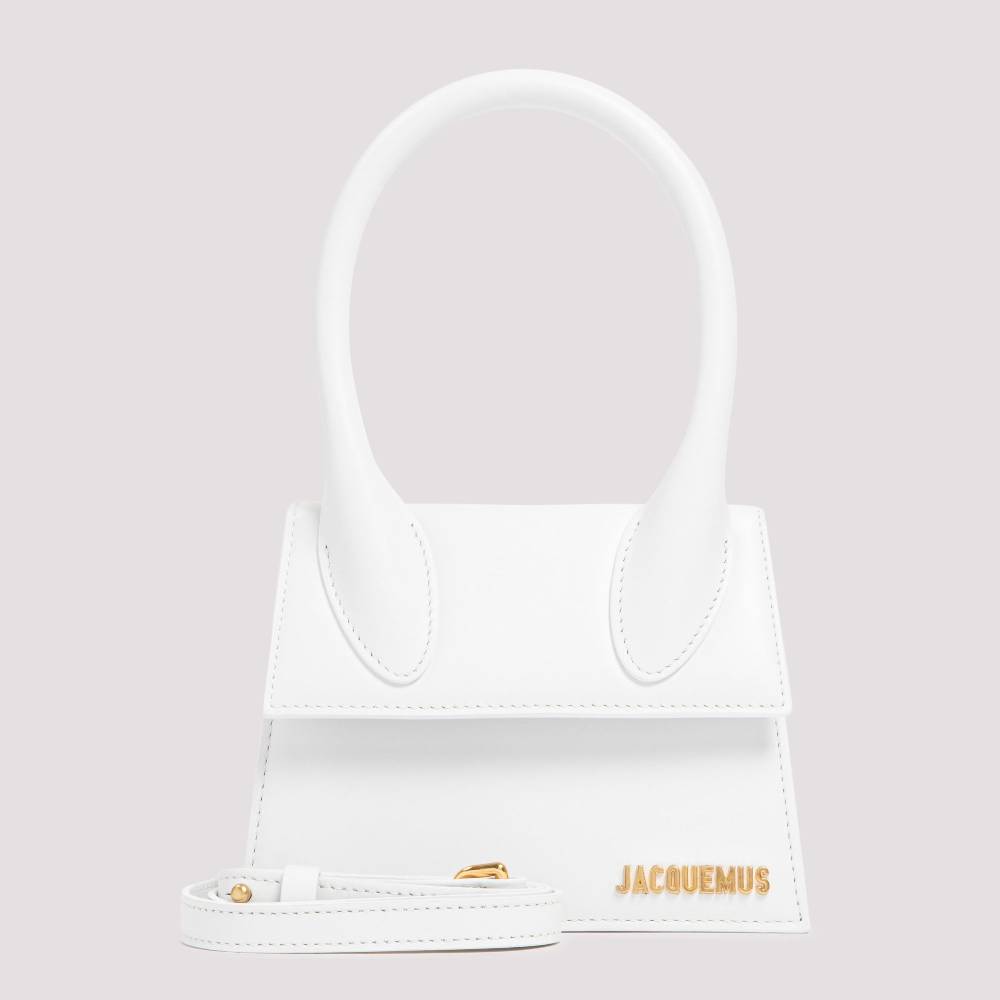 JACQUEMUS  Borsa a Spalla Bianca in Pelle Le Chiquito Media di Jacquemus Moda