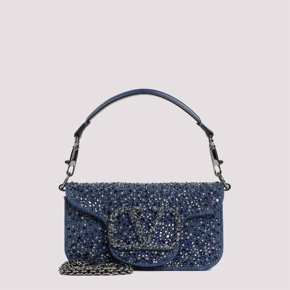 VALENTINO GARAVANI  Borsa a Spalla Piccola Blu con Strass di Valentino Garavani Italia