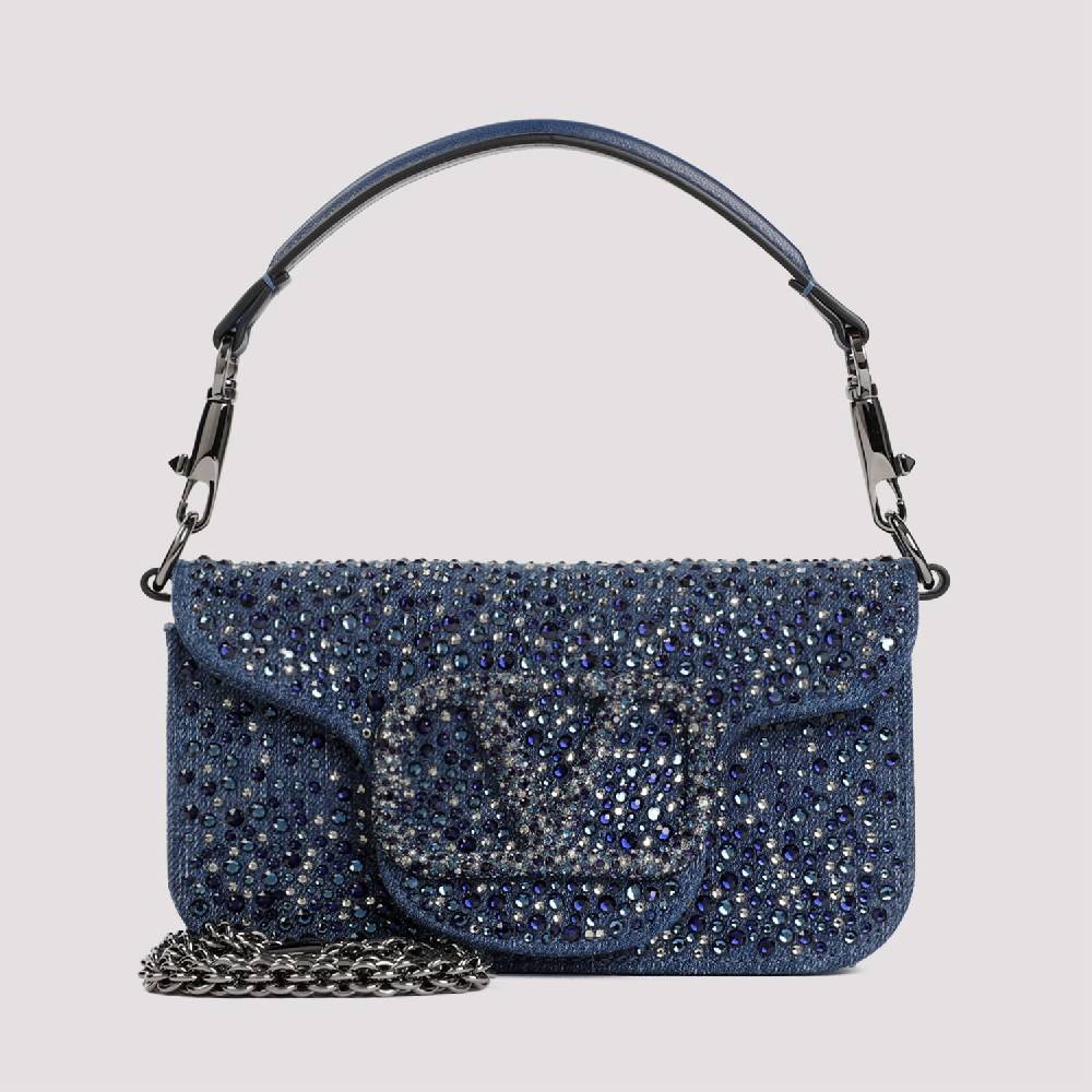 VALENTINO GARAVANI  Borsa a Spalla Piccola Blu con Strass di Valentino Garavani Italia