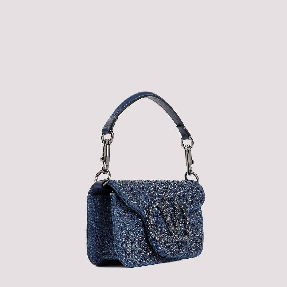 VALENTINO GARAVANI  Borsa a Spalla Piccola Blu con Strass di Valentino Garavani Italia